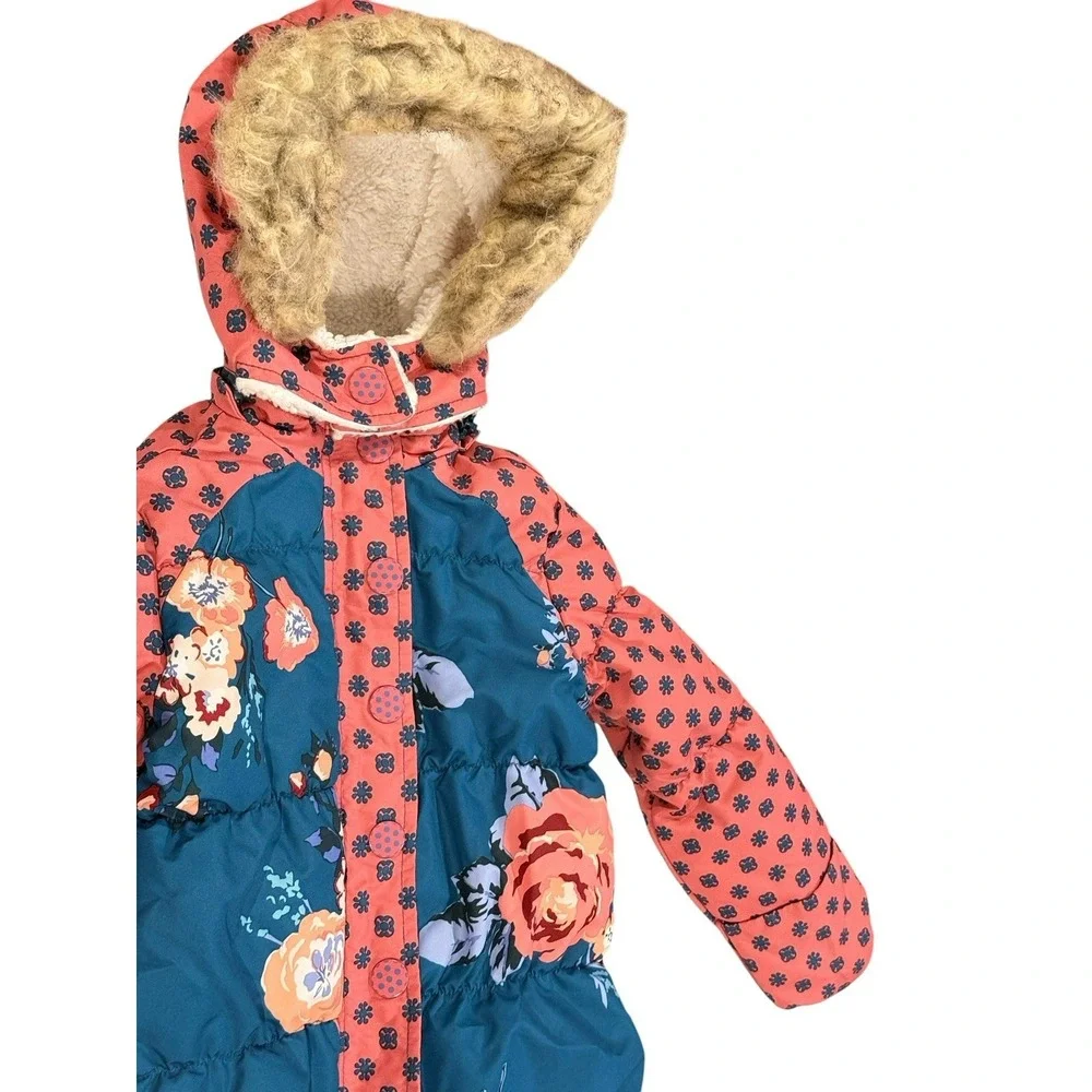 Matilda Jane Rosy Cheeks Snowsuit Floral Infant Girls 12-18 Months Fleece Lined